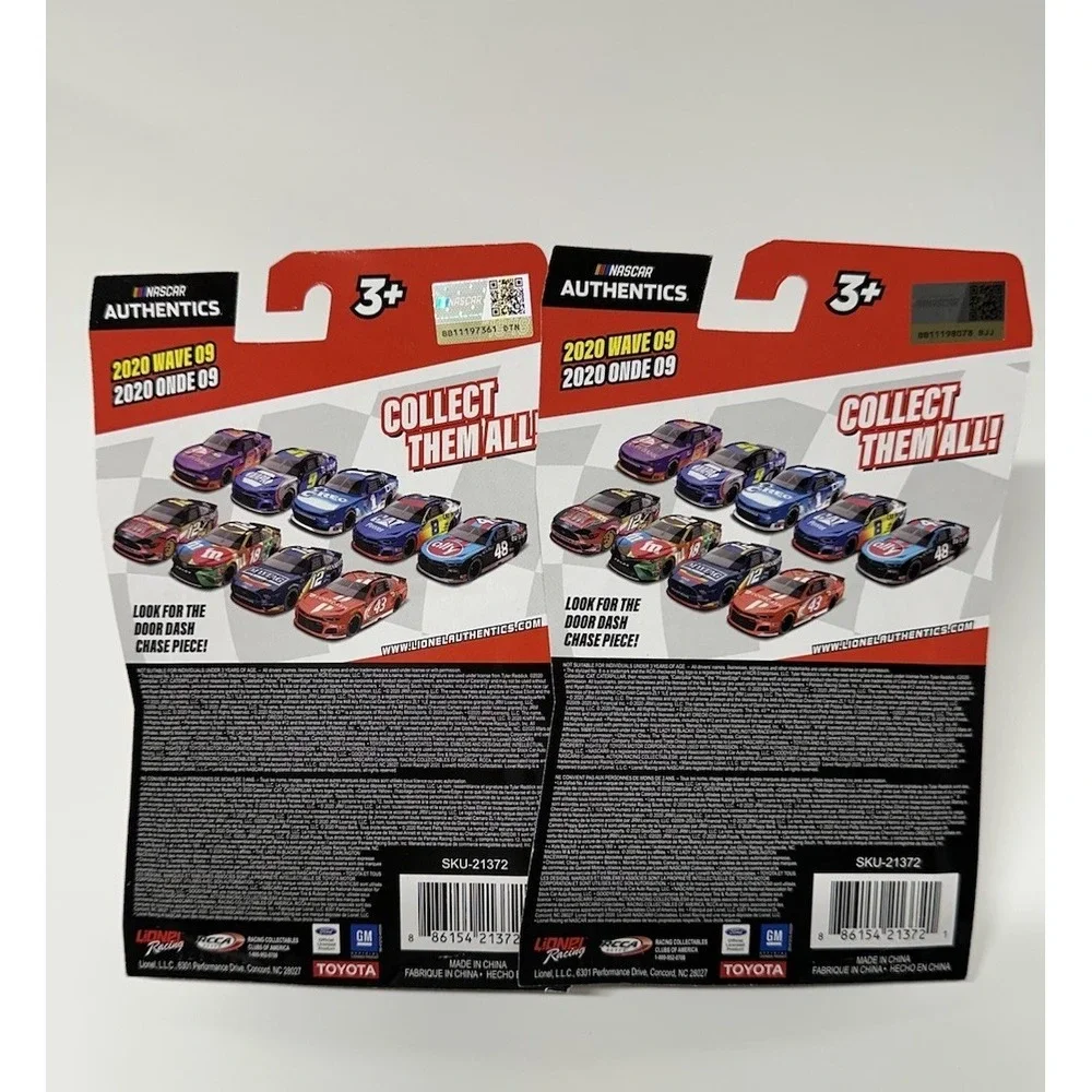 NASCAR Authentics Bubba Wallace #43 DoorDash 1:64 Diecast Lot of 2 Magnet